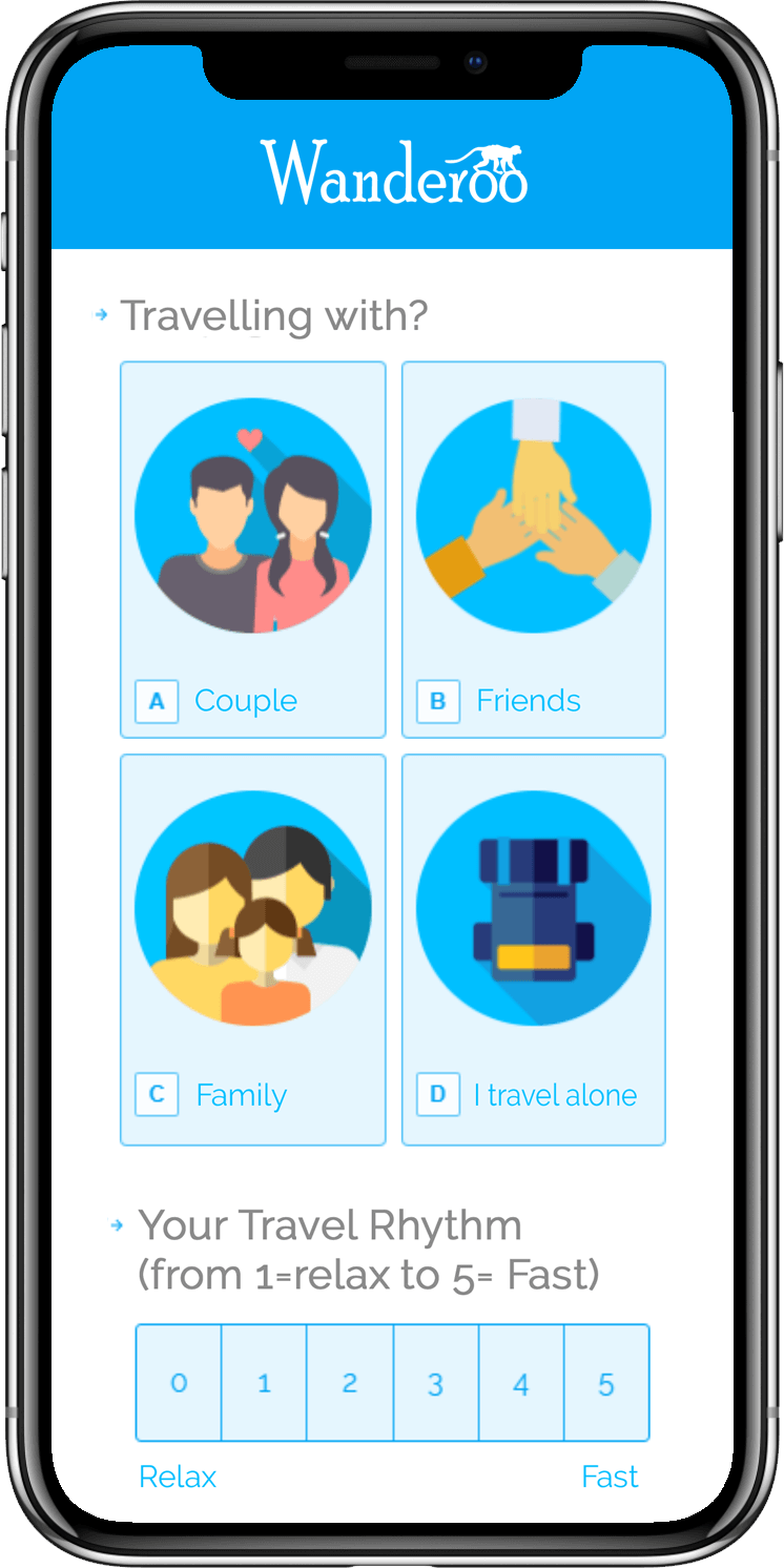 
Tell us your travel preferences in 2 minutes
